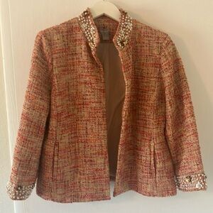 Chico’s Pink Twead Jacket